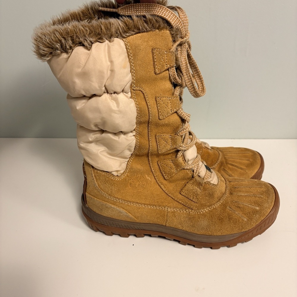 Timberland Parkin Puffer Mid Calf Winter Boots Women's 8.5 Wheat